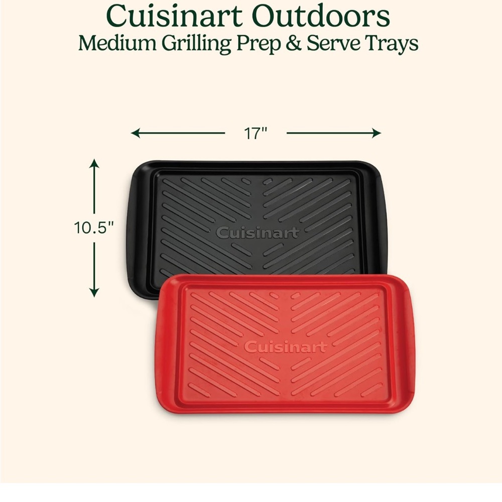 Cuisinart Grilling Prep & Serve Trays - Black and Red